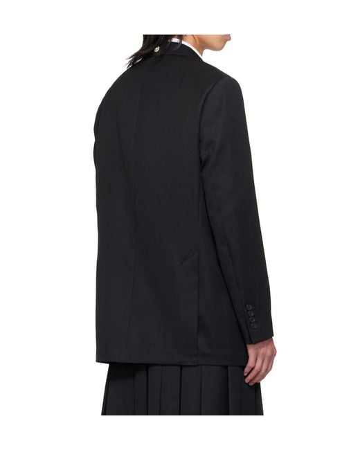 Simone Rocha Black Double Breasted Grommet Ring Hem Slice Suit Jacket for men