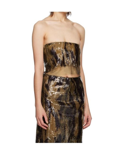Dion Lee Multicolor Sequin-Embellished Bandeau Top