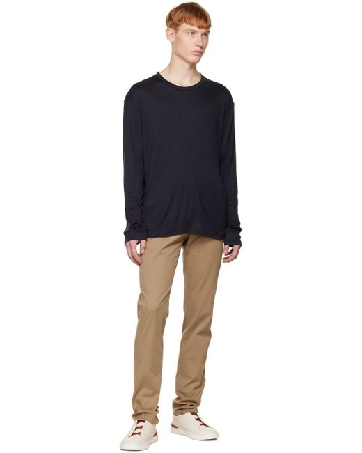 Zegna Blue Long-Sleeved Sweater for men