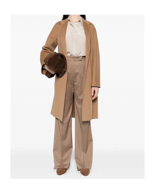 Max Mara Brown Pleated Casual Pants