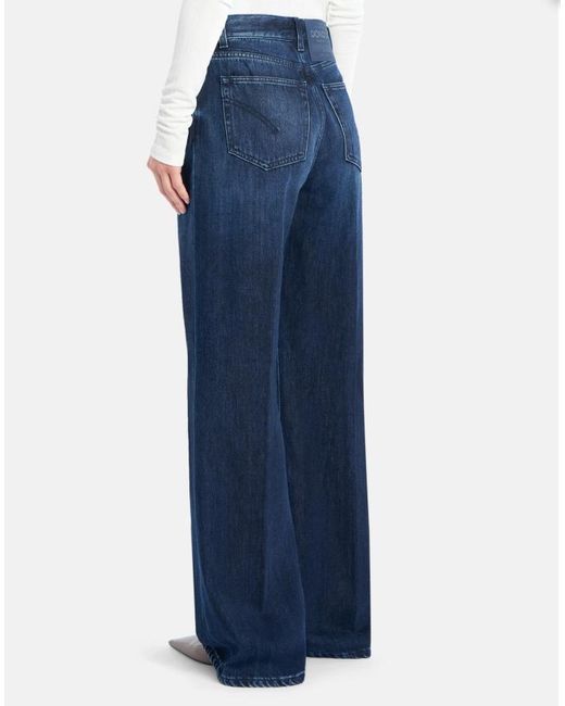 Dondup Blue Amber Wide-Leg Jeans