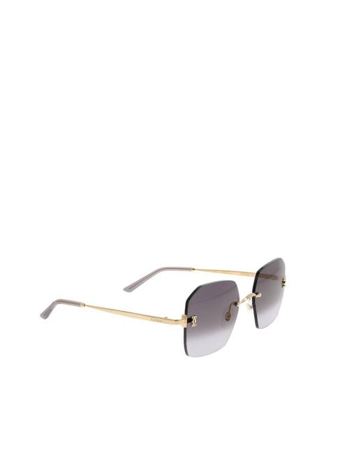 Cartier White Frameless Geometric Sunglasses