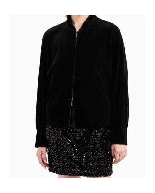 Emporio Armani Black Velvet Sweatshirt