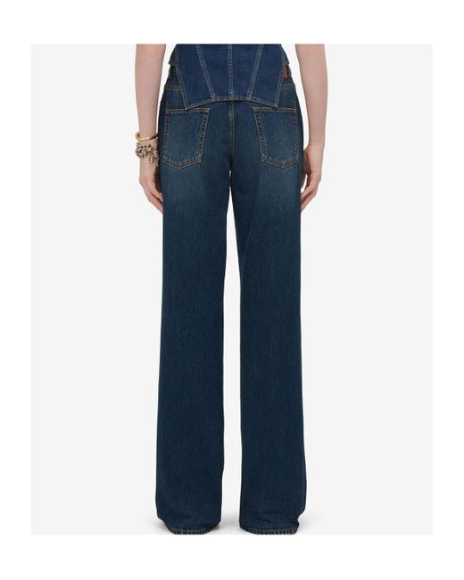 McQueen Blue Wide-Leg Jeans