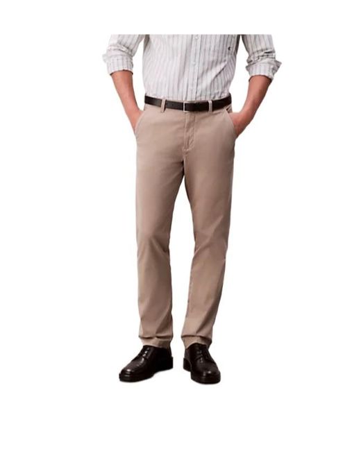 Calvin Klein Multicolor Slim Twill Chino Trousers for men