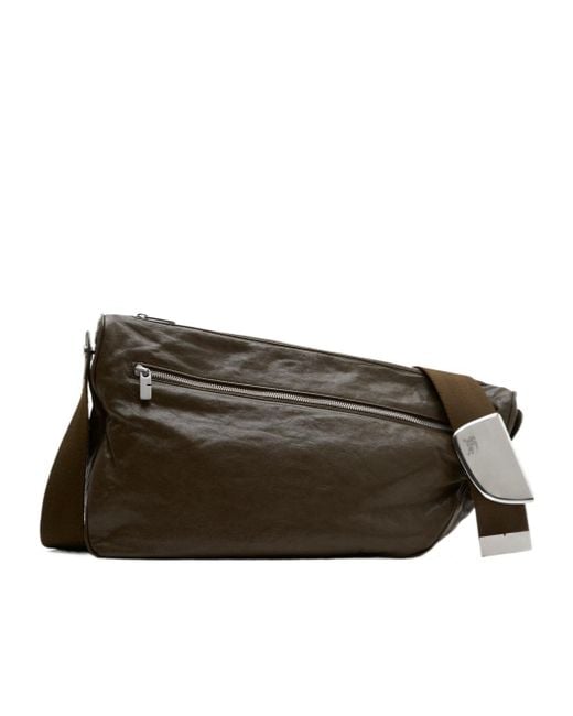 Burberry Brown Zip Detail Messenger Bag for men