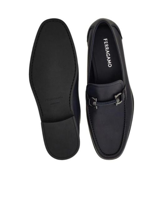 Ferragamo Black Gancini Ornament Loafer for men