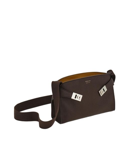 Ferragamo Black Hug Messenger Bag for men