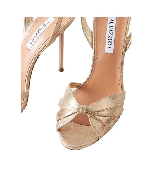 Aquazzura Metallic Knotted Sandals