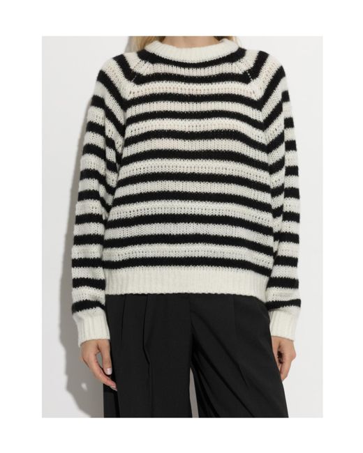 Lisa Yang Black Reni Striped Knitted Sweater