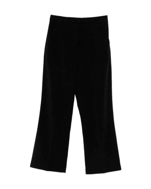 Patrizia Pepe Black Crepe Cropped Trousers