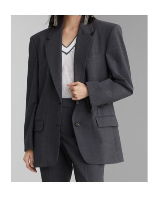 Brunello Cucinelli Blue Single-Breasted Tailored Blazer