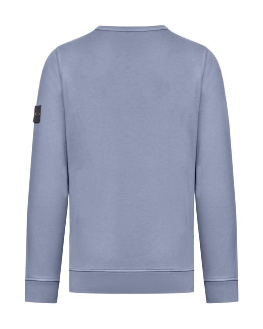 Stone Island Blue Organic-Cotton Sweatshirt for men
