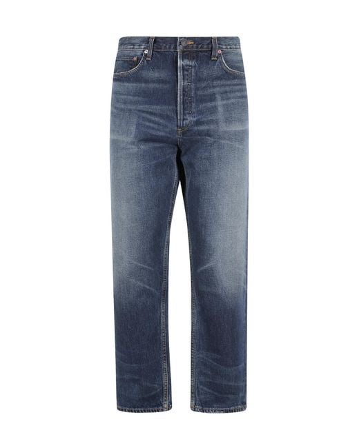Agolde Blue Five Pocket Denim Trousers for men