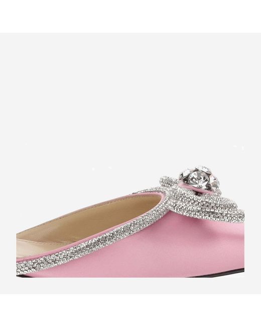 Mach & Mach Pink Pointed Bow Flat Shoes