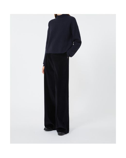 Max Mara Black Flared Velvet Trousers