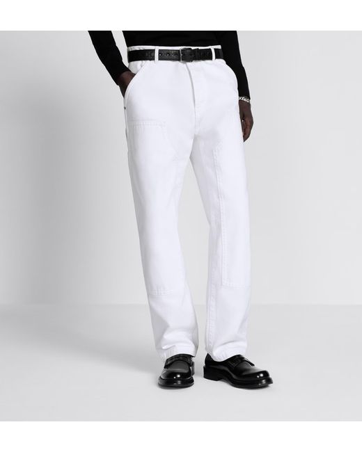 Dior White Carpenter Style Jeans for men