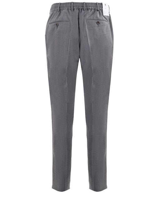 PT01 Gray Pt Torino Elastic-Waist Trousers for men
