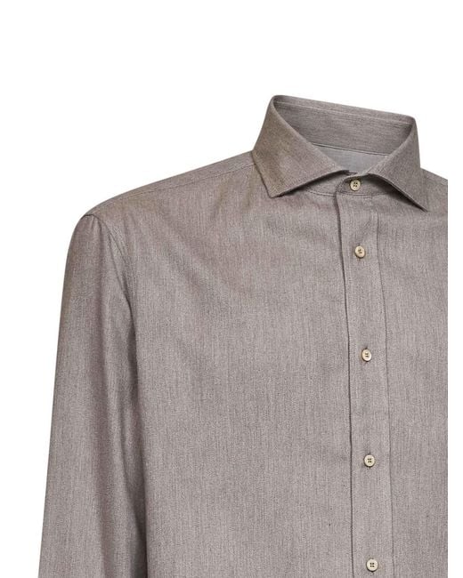 Brunello Cucinelli Gray Long-Sleeve Cardigan for men