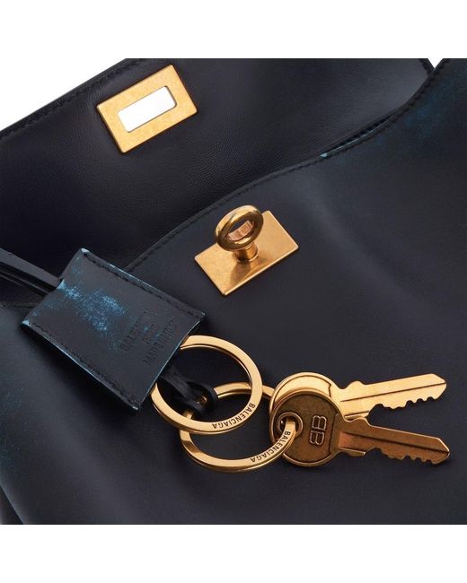 Balenciaga Blue Rodeo Charm Detailed Mini Handbag