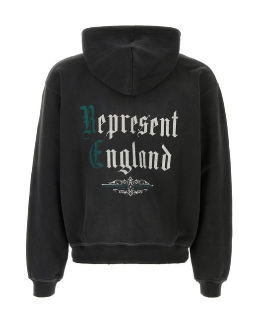 Represent Black Private Members Zip-Up Hoodie for men