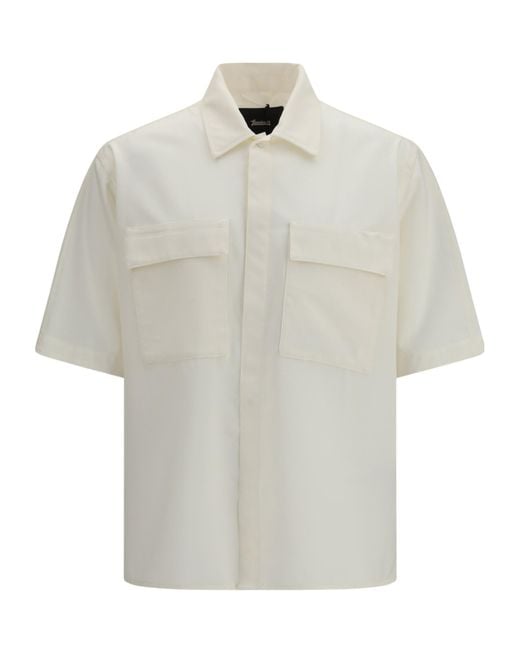 Herno White Laminar Oversized Bowling Shirt for men