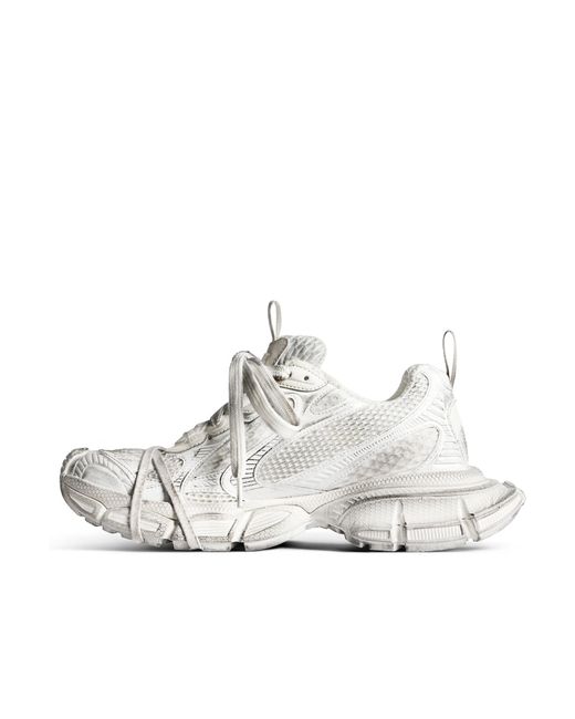 Balenciaga White 3Xl Distressed Low-Top Sneakers