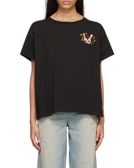 KENZO Black Graphic Printed Crewneck T-Shirt