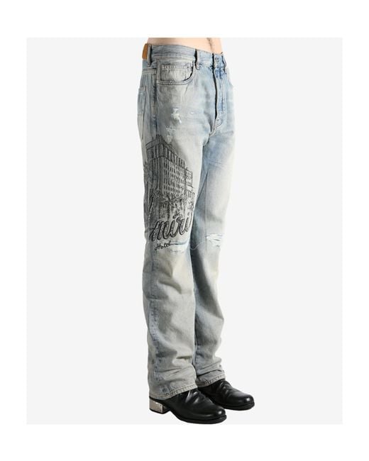 Amiri Gray Belt Loop Jeans for men