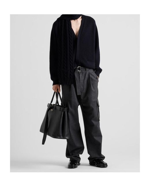 Prada Blue Cashmere Cardigan for men