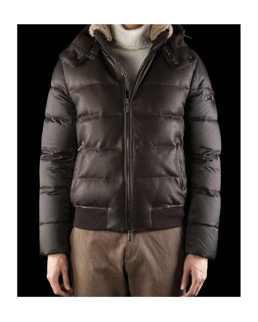 Moorer Black Wright Eiderdown-Padded Bomber Jacket for men