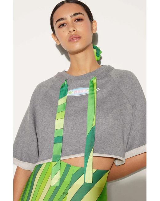 Emilio Pucci Multicolor Pucci Melange-Effect Drawstring Top