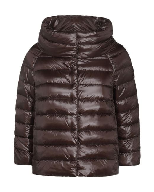 Herno Black Puffer High-Neck Jacket