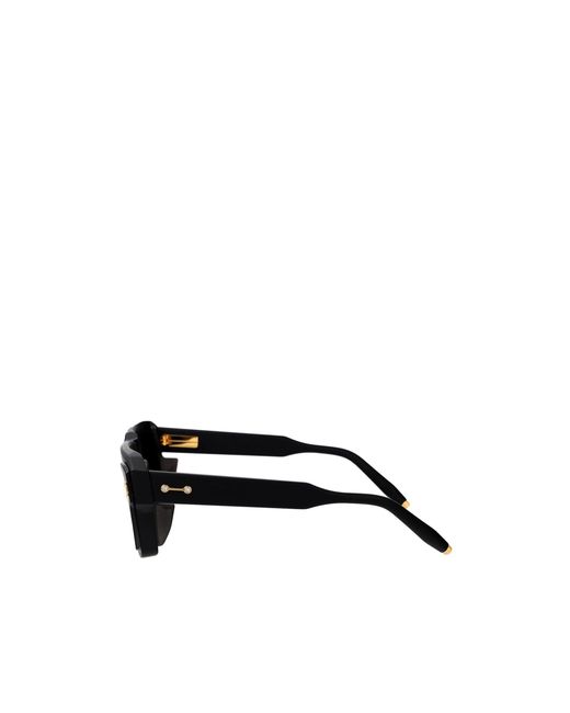 Akoni Black Hercules Rectangular Sunglasses