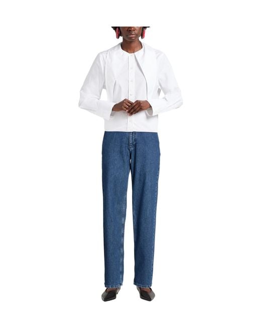 Rag & Bone Blue Plain Colour Straight-Leg Jeans