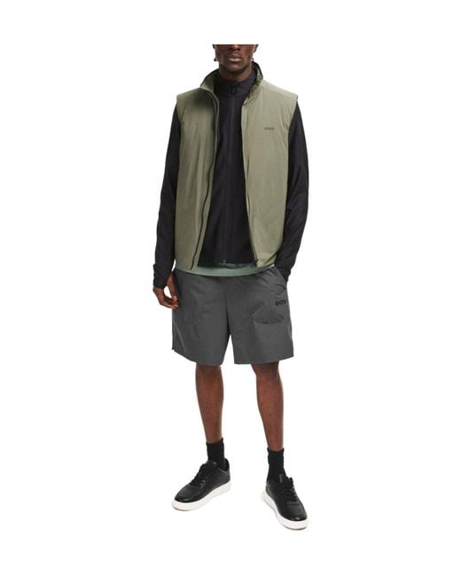 Boss Green Stand-Collar Sleeveless Vest for men