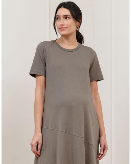 Seraphine Brown Cotton Modal T-shirt Dress