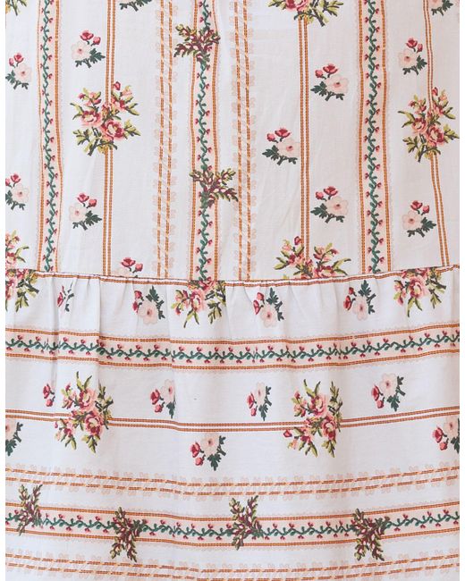 Seraphine Multicolor Cotton Shirred Strappy Midi Dress