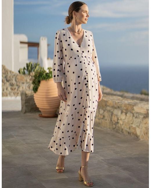 Seraphine Multicolor Button-down Polka Dot Maternity Dress