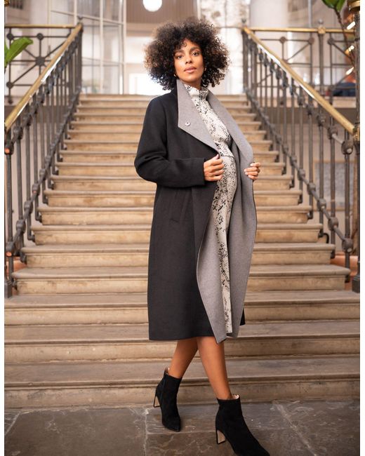 Seraphine Cotton Jacquard Maternity & Nursing Dress in Brown Lyst