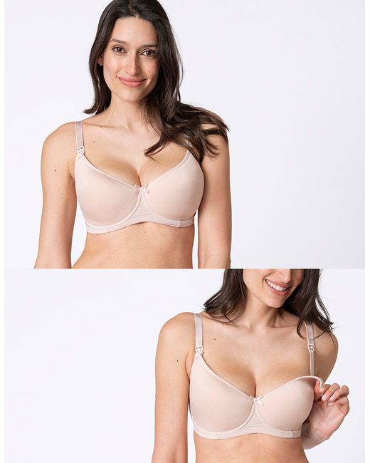 Seraphine Nude Tshirt Maternity & Nursing Bra in Natural Lyst