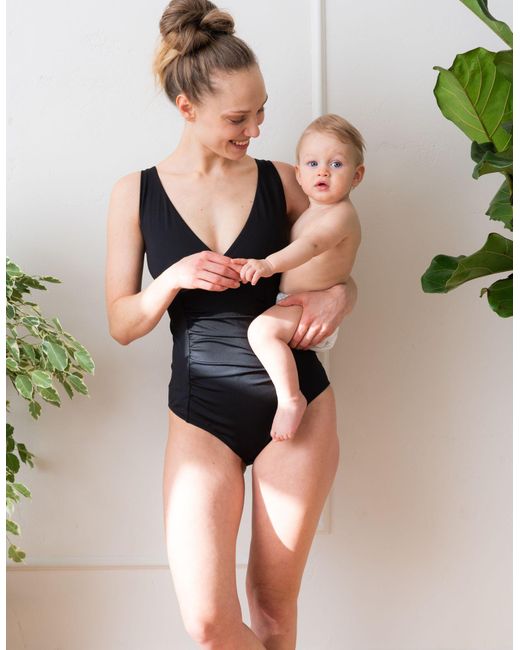 Seraphine Black Post Maternity Shaping Swimsuit