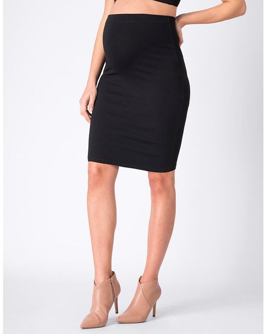 Seraphine Synthetic Black Bodycon Maternity Skirt Lyst