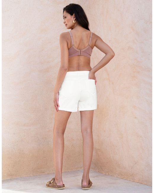 Seraphine Pink Stretch Denim Under Bump Shorts