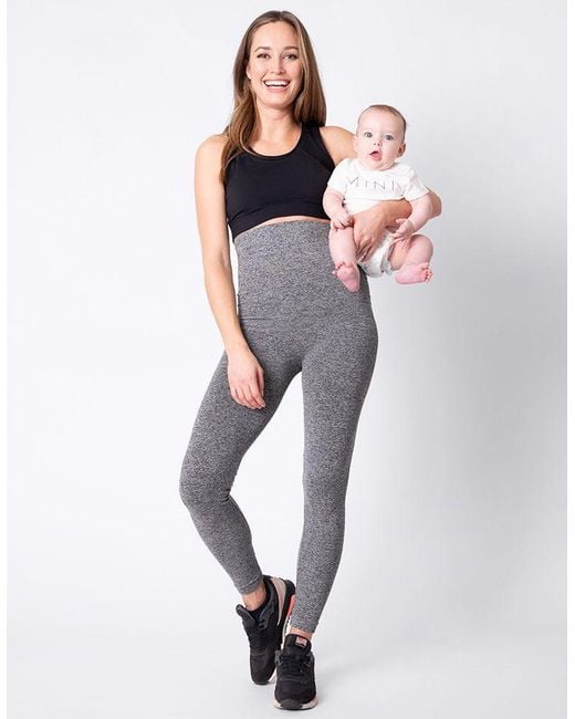 Seraphine Charcoal Post Maternity Shaping Leggings in Gray