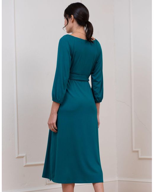 Seraphine Blue Jersey Wrap Dress