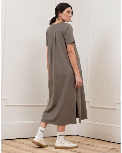 Seraphine Brown Cotton Modal T-shirt Dress