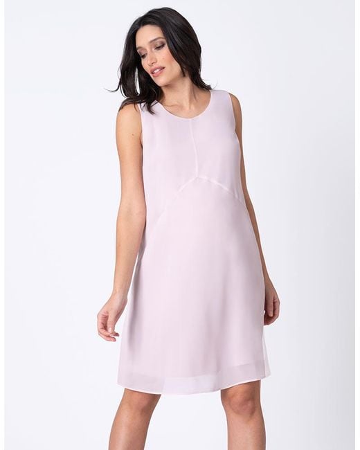 Seraphine Blush Pink Chiffon Maternity Dress Lyst