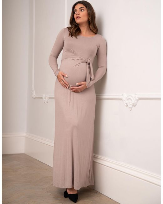 Seraphine Mocha Maternity Maxi Dress in Pink Lyst