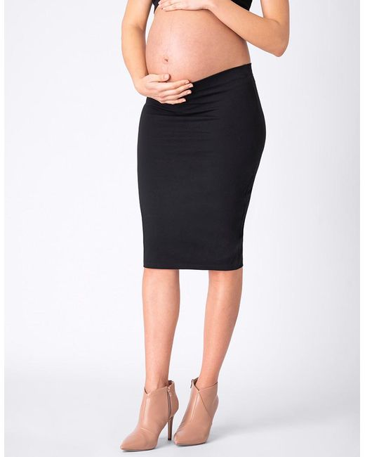 Seraphine Synthetic Black Bodycon Maternity Skirt Lyst